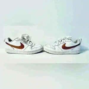 Nike | Court Borough Low 2, White with Copper/Vivid Purple, Unisex Big Kids 5Y